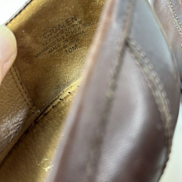 Circa Joan & David Brown Leather Woven Vamp Loafer Style Pumps Size 10M - Picture 12 of 13